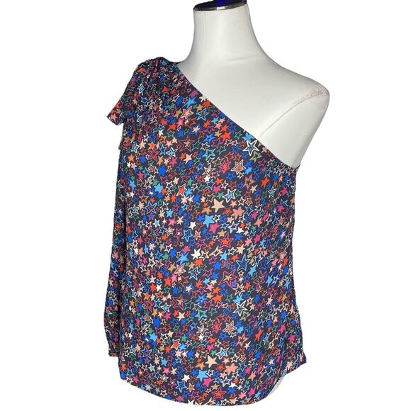 J. Crew One-shoulder Kaleidoscope Star Print Top size 8 - Picture 5 of 16